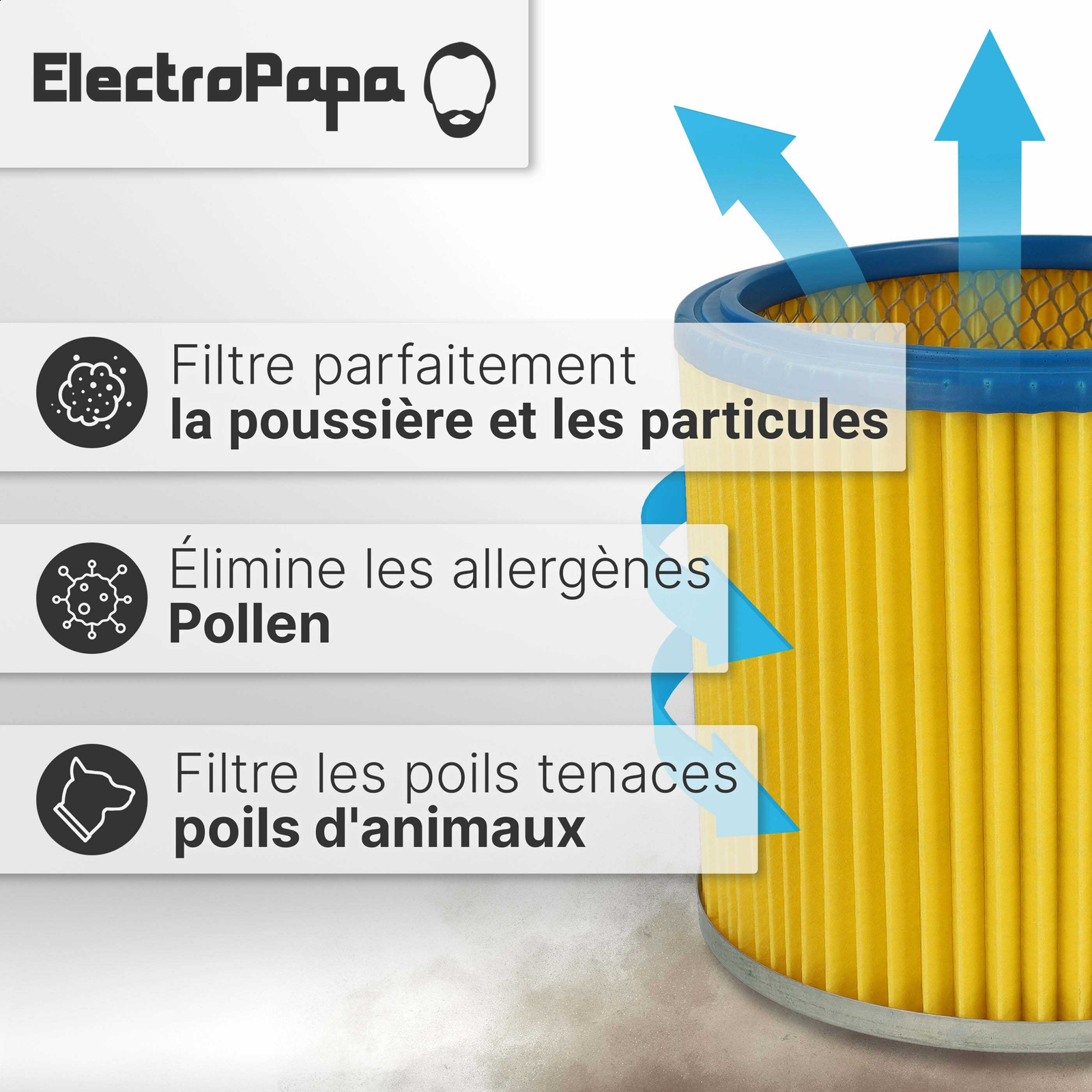 MisterVac compatible avec les sacs de rechange pour sacs d'aspirateur 10 pièces Aqua Vac Boxter