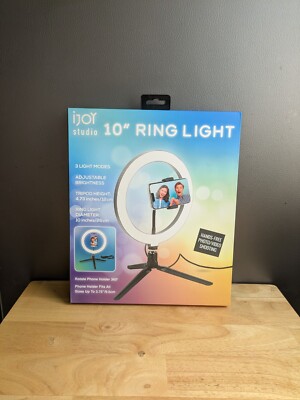iJoy studio 10'' Ring Light 3 Light Modes  Ajustable Brightness