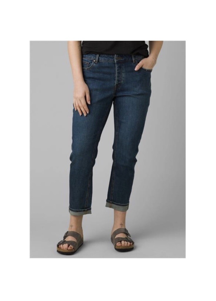 NWT Prana Buxton Jean Deep Blue Slim Boyfriend Fit Denim Siz