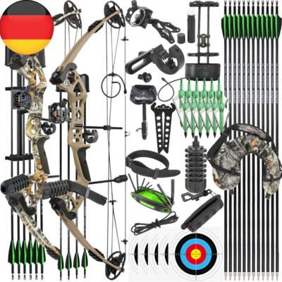 HNZMDY Compoundbogen Set Jagdbogen Einstellbar 30-55lbs Bogenschießen Sportbogen Jagd