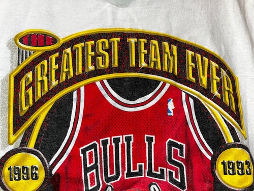 Camiseta blanca de colección 1996 Chicago Bulls NBA Greatest Team puntada única Starter Y - Imagen 3 de 10
