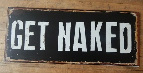 GET NAKED Schild Bad Metall Vintage Landhausstil Spaß Geschenk Männerhöhle Haus - Bild 2 von 5