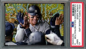 2024 Topps Chrome #CELE9 Aaron Judge Celebracion Gold Refractor #49/50 PSA 9