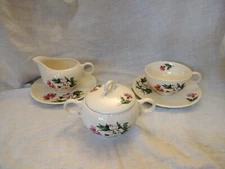 VTG Ballerina Creamer & Sugar, Cup &  Sauce Mid Century By Universal Made In USA