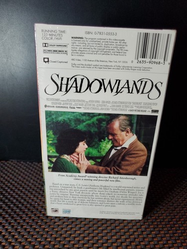 Shadowlands (VHS, 1994)(Drama) Anthony Hopkins, Debra Winger, NEW and Sealed! - Picture 2 of 10
