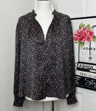 Ulla Johnson Black Rose Print Tunic Blouse Size 4 $395