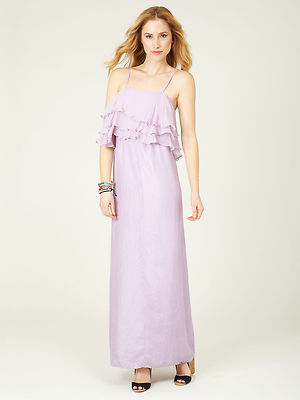 light pink pleated maxi dress Saylor Chiffon Pleated Dress