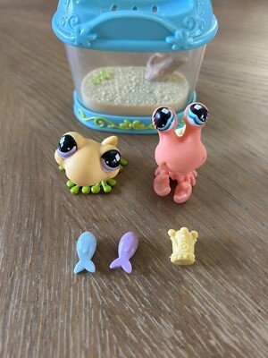 Littlest Pet Shop LPS Authentic #928 Hermit Crab #929 Frog with