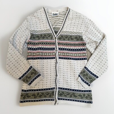 Vintage Northern Reflections Fair Isle Grandpa Button Cardigan Women s Large