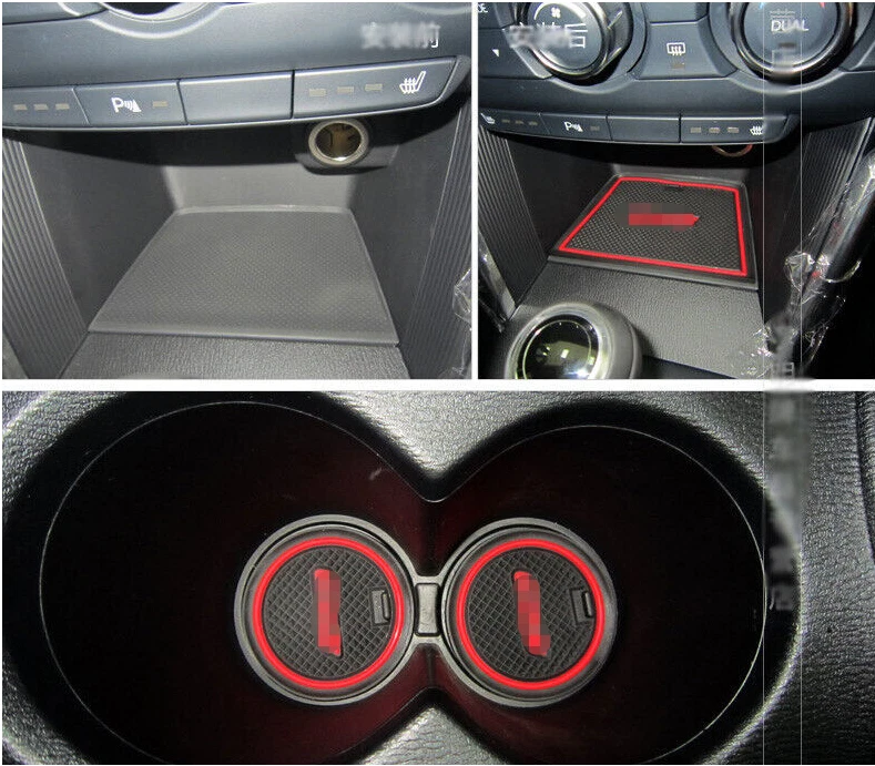Alfombrilla de goma antideslizante para portavasos ranura interior de puerta de coche para Mazda CX-5 13-14 Foto 3 de 4