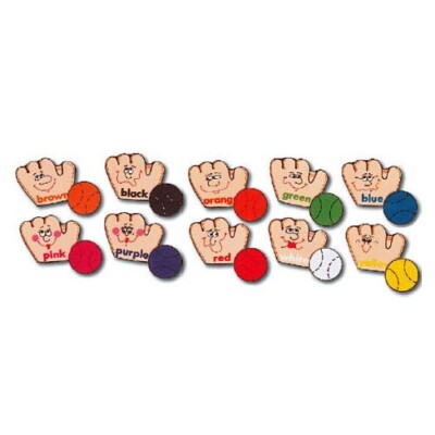 Little League Color Word Matching Felt Figures for Flannel Board Teaching Aide