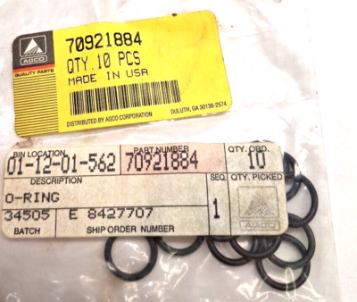 1 PKG OF 11 O-RINGS FOR AGCO EQUIPMENT 70921884