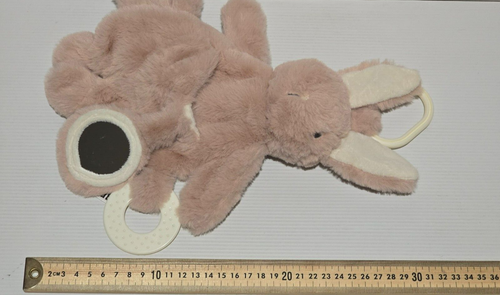 Pink Bunny Activity Toy bub. Comforter Soft Plush Toy Mirror Teether - Picture 11 of 11