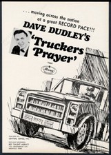 1967 Davd Dudley photo Trucker's Prayer record release vintage trade print ad