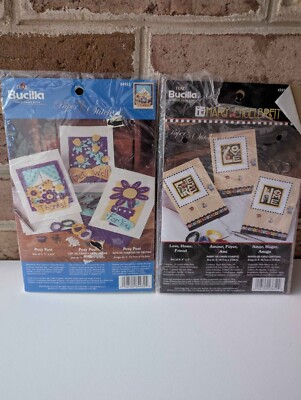 Bucilla Paper Stitch Cross Stitch Kits - Posy Post & Love Home Friend - LOT OF 2