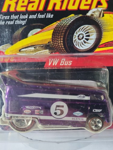 Hot Wheels RLC Purple Chrome #5 Volkswagen Drag Bus w/Real Riders - Picture 2 of 5