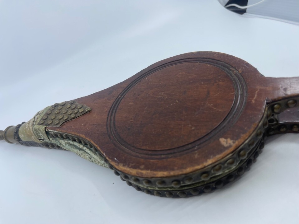 Antique primitive Bellows handcrafted Primative Brass Hardware Wood