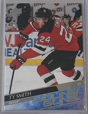 Ty Smith 2020-21 Upper Deck Young Guns Rookie Card NHL New Jersey Devils. rookie card picture