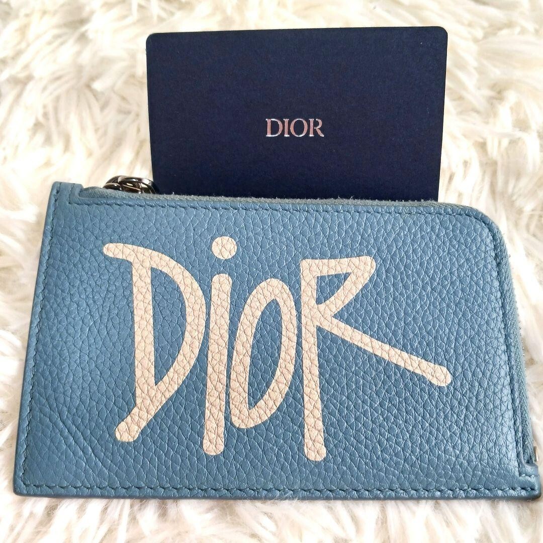 CHRISTIAN DIOR Shawn Stussy Wallet Coin Card Case Leather CHRISTIAN DIOR Shawn Stussy Wallet Coin Card Case Leather