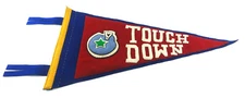 Vintage The Company Store Kids Touch Down Sports Pennant Wool/Nylon Pre-owned 