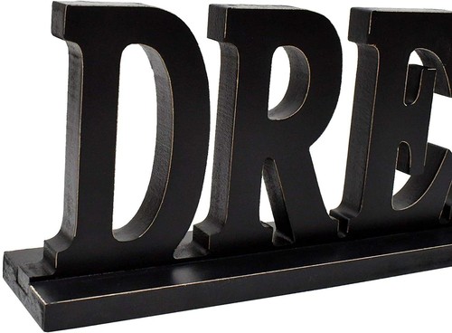 Rustic Wood Letter Sign Decor Free Standing Word Decor Decorative Tabletop Decor - Picture 20 of 26