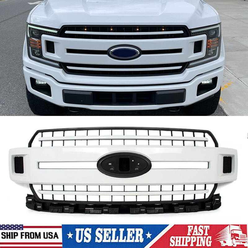 Oxford White Front Upper Grille Bumper Grill For Ford F-150