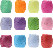 Raffia Paper Ribbon Bows, 12 Rolls 787 Feet Raffia Twine String for Christmas V