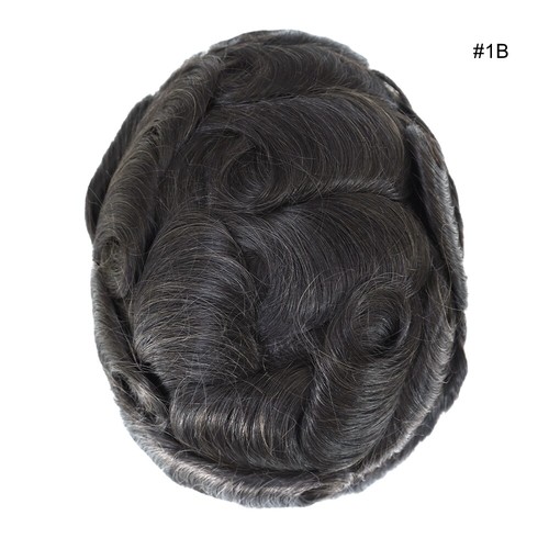 Mens Toupee Human Hair Replacement System Fine Mono Hair Pieces Express Delivery - Picture 12 of 13