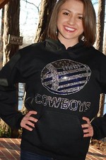 Cowboys football rhinestone hoodie sweatshirt S M L XL XXL 3X 4X 5X