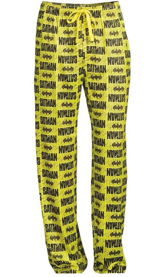 Pantalones de salón para dormir DC Batman para hombre Pj’s amarillo y negro talla pequeña nuevos con etiquetas Foto 4 de 4
