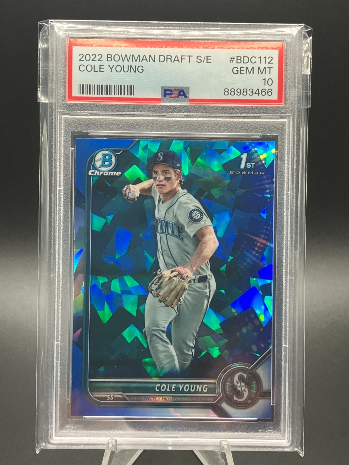 Cole Young 2022 Bowman Draft Chrome 1st Sapphire Edition PSA 10 Gem Mint BDC-112