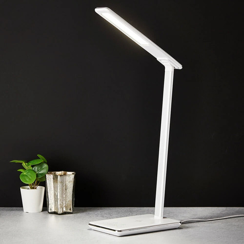 LED Table Desk Lamp Dimmable Reading Light with Wireless & USB Phone Charger