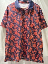 Apt 9 Premier Flex Performance Untucked Shirt Men 1/4 Button Floral Polyester
