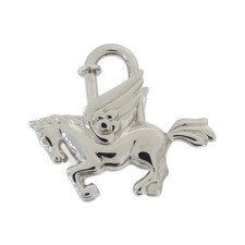 HERMES Pegasus Cadena Bag Charm 3.5cm Silver Metal Vintage Pre-owned Unisex