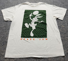 Vintage Space Jam Shirt Mens Large White Tune Squad Bugs Bunny Graphic Ball 90's