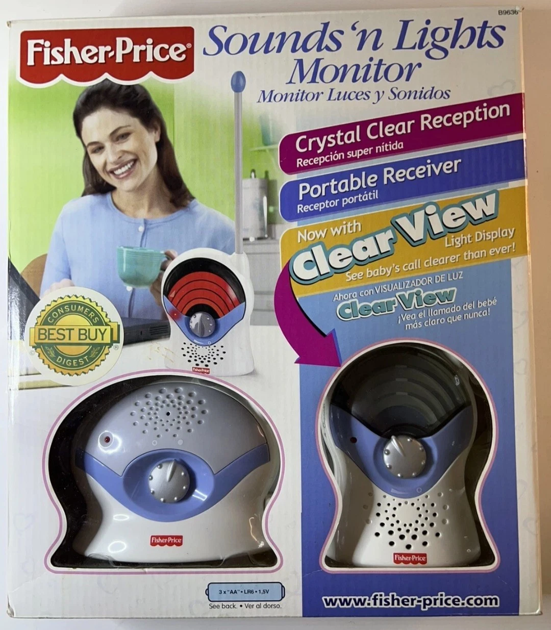 Fisher Price Sounds `N Lights Baby Monitor B9636 NIP