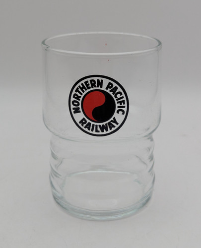 NORTHERN PACIFIC RY. MONAD LOGO RAILROAD 3 RIDGE WATER GLASS
