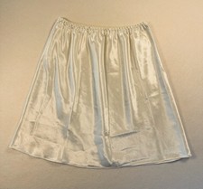 Vintage Farr West IVORY SATIN HALF SLIP Womens LARGE A Line Silky Shiny Slippery