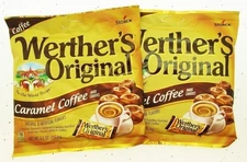 Werther's Original Caramel Coffee 5.5oz Bags Brown Werthers Candies Lot of 2