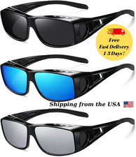 Polarized Sunglasses Fit Over Glasses, UV Protection Wrap-Around for Men Wome...