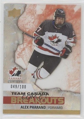 2023 Upper Deck Team Canada Juniors Breakouts 49/100 Alex Pharand #TCB-12 08uy
