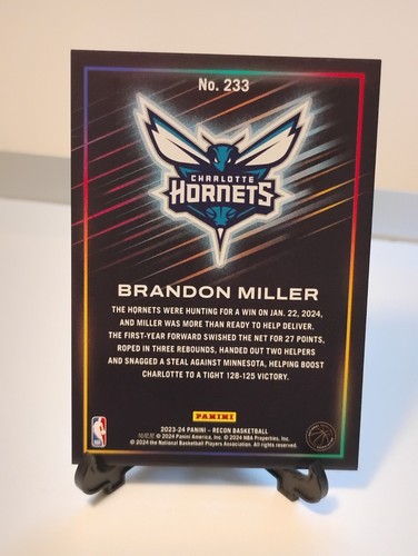 2023-24 Panini Recon - Esordienti Brandon Miller #233 Holo (RC) - Foto 4 di 4