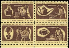 US Scott# 1459a (1456-1459), Colonial American Craftsman, 1972 (4) 8¢ Stamps MNH