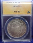 1878-CC ANACS MS63 CARSON CITY MORGAN DOLLAR