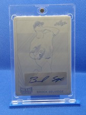 2021 Leaf Metal Draft Black Plate 1/1 Brock Selvidge RC  Auto Card MINT 