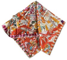 Sallys Boutique 70 Cashmere 30 Silk Wrap Scarf Animals Print Square Shawl 53"