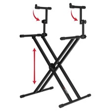 Gator Frameworks Deluxe Two Tier X-Style Keyboard Stand with Adjustable Height a