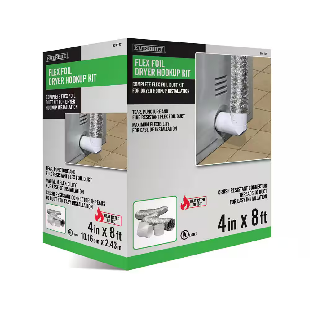 Everbilt 4 in. x 8 ft. Dryer to Duct Connector Kit TD48D2DHD6