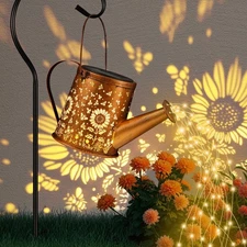 Solar Watering Can Light, Solar Powered Hanging Lantern Landscape Lights, Dec...