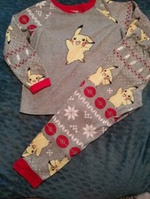 Pokemon Boys Size 6 Grey Fleece Long Sleeve Pajama Pant Set
